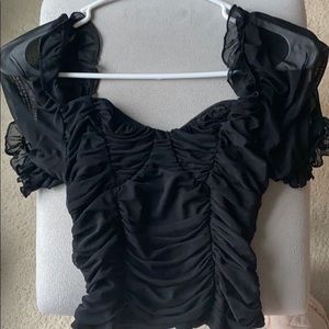 Black Ruched Top